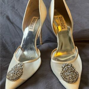 Badgley Mischka Gold Embellished Heels
